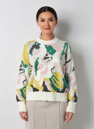 Pulover elasticitate mâneci lungi alb DESIGUAL femeie