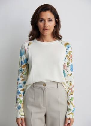 Pulover elasticitate mâneci lungi bej DESIGUAL femeie