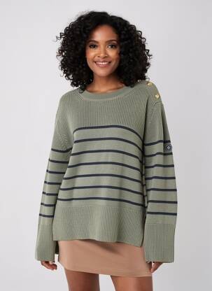 Pulover elasticitate mâneci lungi verde TBS femeie
