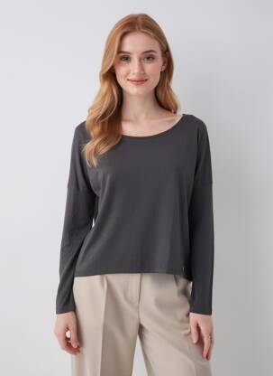 Tricou mâneci lungi mâneci lungi gri LPB LES PETITES BOMBES  femeie