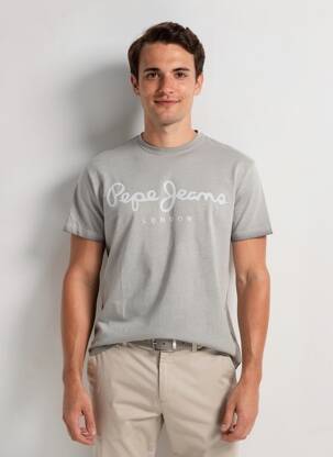 Tricou croială dreaptă mâneci scurte gri PEPE JEANS bărbat