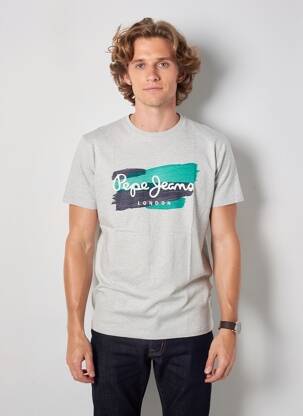Tricou croială dreaptă mâneci scurte gri PEPE JEANS bărbat