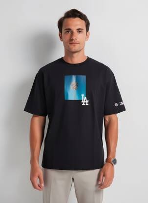 Tricou croială dreaptă mâneci scurte negru CHAMPION bărbat
