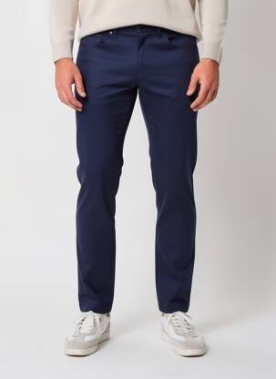 Pantalon slim țesătură poplin mărime normală albastru PIERRE TALAMON bărbat