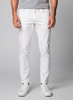 Pantalon slim țesătură poplin mărime normală alb PIERRE TALAMON bărbat