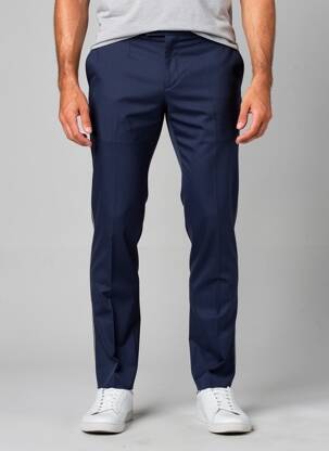 Pantalon slim țesătură poplin mărime normală albastru PIERRE TALAMON bărbat