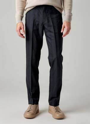 Pantalon slim țesătură poplin mărime normală albastru PIERRE TALAMON bărbat