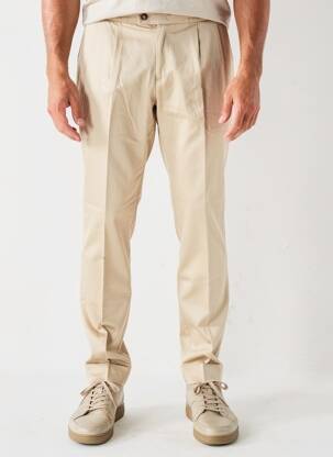 Pantalon chino țesătură poplin mărime normală bej PIERRE TALAMON bărbat