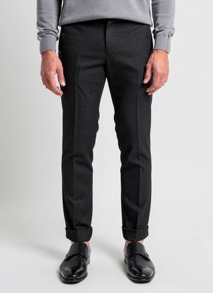 Pantalon slim țesătură melanj mărime normală negru PIERRE TALAMON bărbat