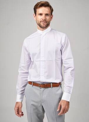 Cămașă cu mâneci lungi croială cambrată violet PIERRE TALAMON bărbat