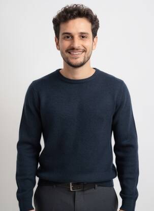 Pulover elasticitate mâneci lungi albastru PIERRE TALAMON bărbat