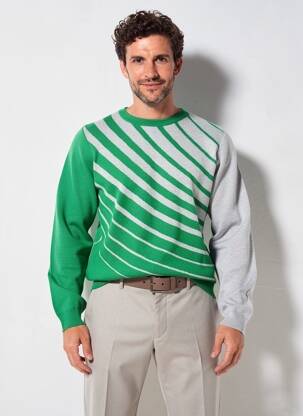Pulover elasticitate mâneci lungi verde PIERRE TALAMON bărbat
