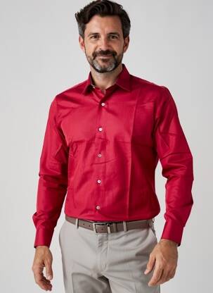 Cămașă cu mâneci lungi croială dreaptă roșu PIERRE TALAMON bărbat