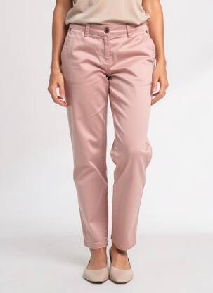 Pantalon chino țesătură poplin mărime normală roz PAKO LITTO femeie