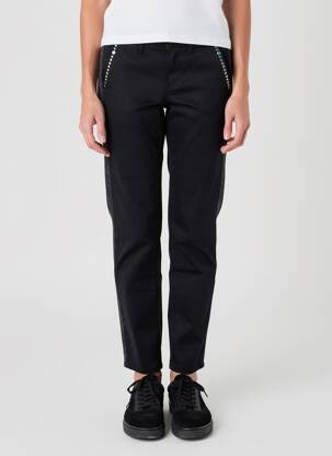 Pantalon chino închidere cu fermoar sub clapetă cu nasturi mărime normală negru HAPPY femeie