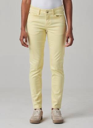 Pantalon slim țesătură poplin mărime normală galben VERO MODA femeie