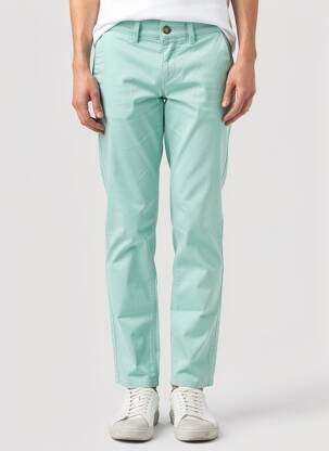 Pantalon chino țesătură poplin mărime normală albastru HAPPY femeie