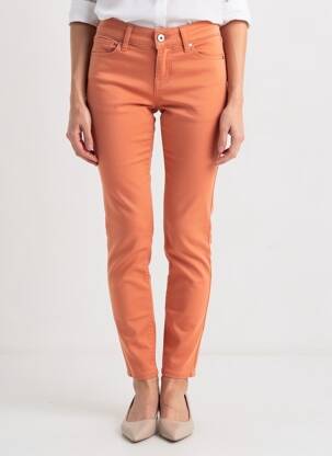 Pantalon slim țesătură poplin mărime normală portocalie PEPE JEANS femeie