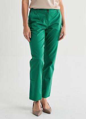 Pantalon chino țesătură poplin mărime normală verde PAKO LITTO femeie