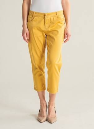 Pantalon 7/8 talie joasă talie joasă galben TBS femeie