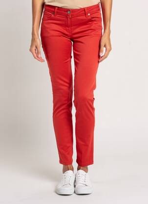 Pantalon slim țesătură poplin mărime normală portocalie VOTRE NOM femeie