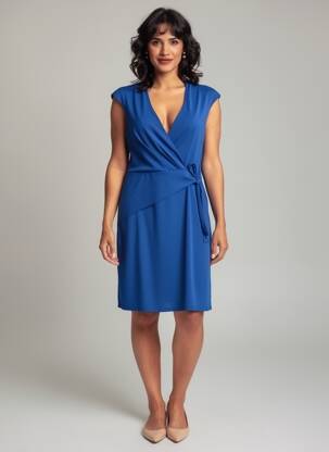Rochie scurtă mâneci scurte mâneci scurte albastru DANEVA femeie