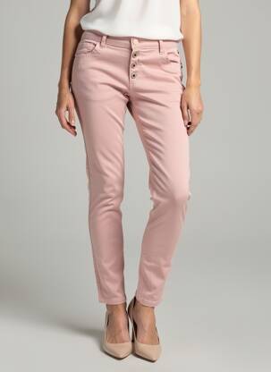 Pantalon slim țesătură poplin mărime normală roz JEWELLY femeie
