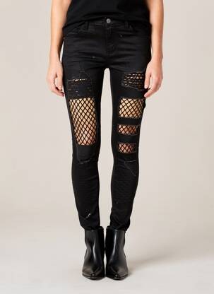 Pantalon slim elasticitate mărime normală negru LEXXURY femeie