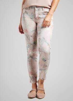 Pantalon slim țesătură poplin mărime normală bej PLACE DU JOUR femeie