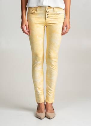 Pantalon slim elasticitate mărime normală galben PLACE DU JOUR femeie