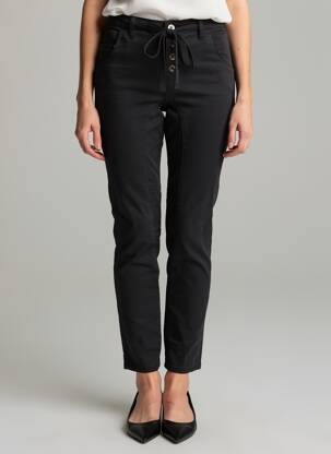 Pantalon slim talie elastică mărime normală negru PLACE DU JOUR femeie