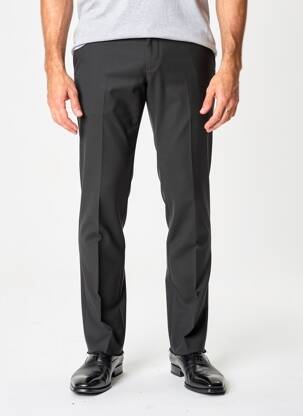 Pantalon slim talie cu cleme talie înaltă negru SIROCCO bărbat