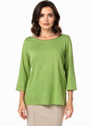 Tricou mâneci 3/4 mâneci 3/4 verde MAJESTIC FILATURES femeie