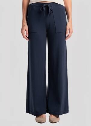 Pantalon larg buzunare talie înaltă albastru MAJESTIC FILATURES femeie