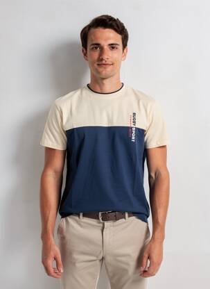 Tricou croială cambrată mâneci scurte bej CAMBERABERO bărbat