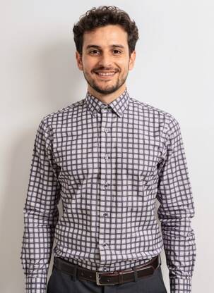 Cămașă cu mâneci lungi imprimeu carouri albastru DARIO BELTRAN bărbat