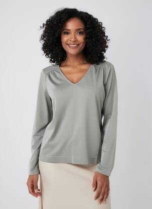 Tricou mâneci lungi mâneci lungi gri YERSE femeie