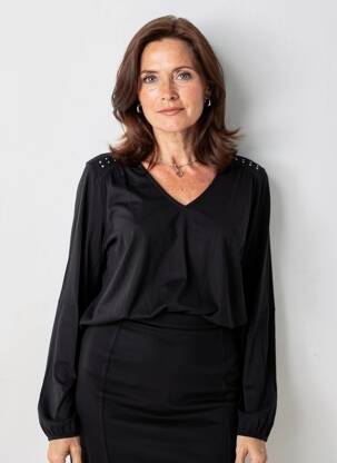 Tricou mâneci lungi mâneci lungi negru ANDAM femeie