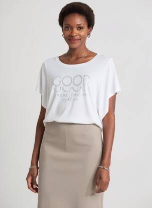 Tricou serigrafie flockată mâneci scurte alb STREET ONE femeie