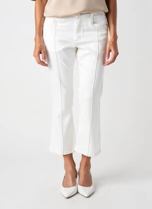 Pantalon 7/8 elasticitate mărime normală alb PARA MI femeie