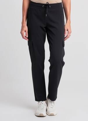 Pantalon cargo țesătură poplin mărime normală negru PARA MI femeie