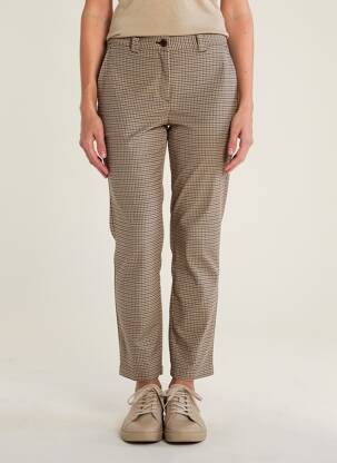 Pantalon chino închidere cu fermoar sub clapetă cu nasturi mărime normală maro C'EST BEAU LA VIE femeie