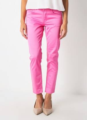 Pantalon slim țesătură poplin mărime normală roz PARA MI femeie
