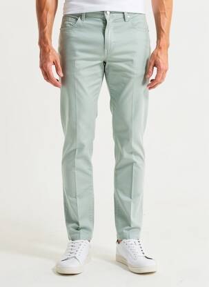 Pantalon slim țesătură poplin mărime normală verde PIONEER bărbat