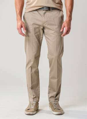 Pantalon chino țesătură poplin mărime normală maro LCDN bărbat
