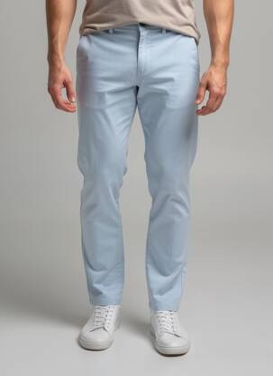 Pantalon chino țesătură poplin mărime normală albastru LCDN bărbat