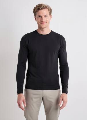 Tricou croială cambrată mâneci lungi negru JET bărbat