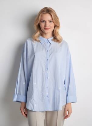 Cămașă croială dreaptă mâneci lungi albastru VERO MODA femeie