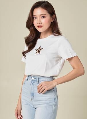 Tricou croială dreaptă mâneci scurte alb VERO MODA femeie