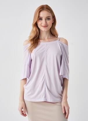 Top mâneci scurte mâneci scurte violet ADIDAS femeie